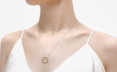 【KAORU】ラウンド ネックレス / K10 ピンクゴールド [ 京都 アクセサリー ブランド 人気シリーズ 幾何学 模様 上品 人気 おすすめ 普段使い ギフト プレゼント お取り寄せ 通販 送料