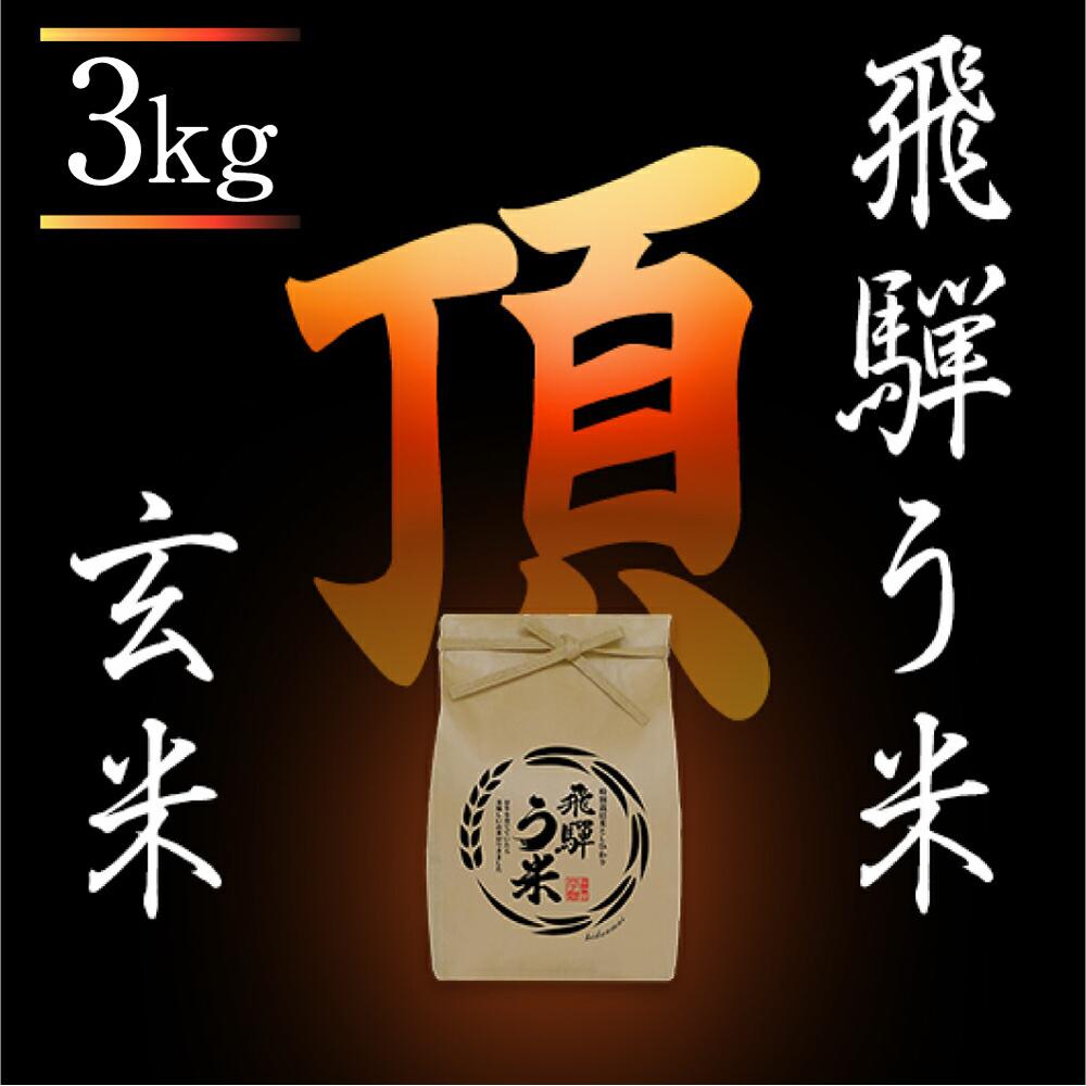【ふるさと納税】【先行予約】【数量限定】令和8年産 飛騨う米『頂』玄米3kg | 有機肥料 100％ 米コン3年連続特別優秀賞受賞 米 コシヒカリ こしひかり 飛騨高山 株式会社拳 GW006