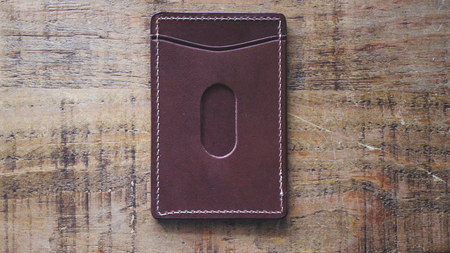 【minca】栃木レザーのタテ型パスケース 定期入れ パスホルダー01/チョコ　694