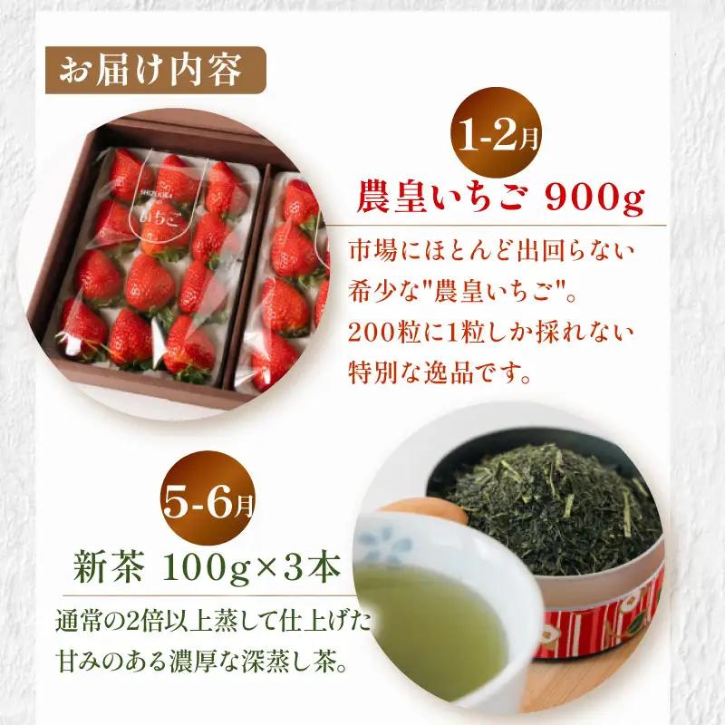 【3回定期便】 季節のおすすめ 農家のこだわり定期便 いちご メロン 新茶