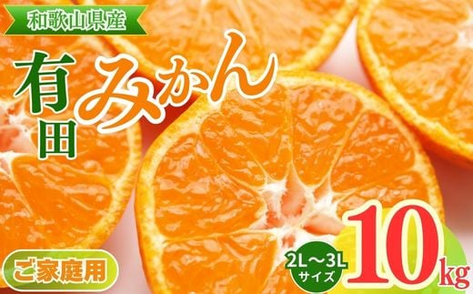 
            【ご家庭用】和歌山有田みかん約10kg(2L、3Lサイズ)〇 ※北海道・沖縄・離島への配送不可 ※2025年11月上旬～2026年1月下旬頃に順次発送予定
          