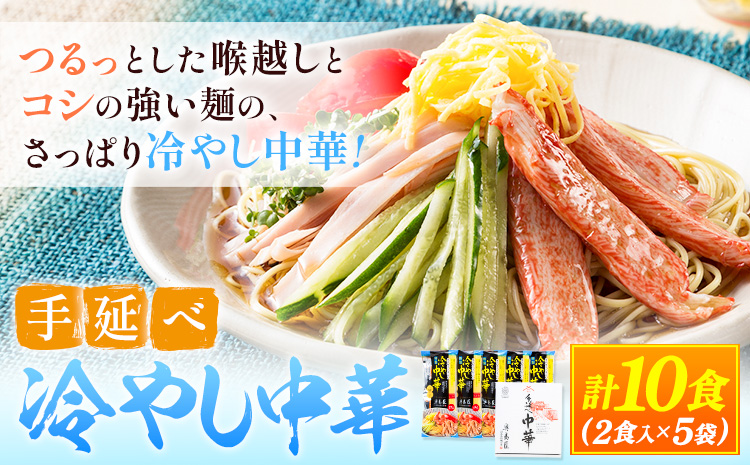 中華麺 冷やし中華 冷麺 細麺 国産 手延べ冷やし中華 タレ付き 1袋300g ( 麺 180g スープ 60g×2 ) 2食入 × 5袋 計10食 奥島屋 株式会社奥島創麺巧房《30日以内に出荷予定(土日祝除く)》岡山県 浅口市 送料無料---124_152_30d_23_13000_s---