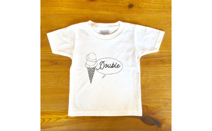 2人兄弟姉妹でおそろい/アイスクリーム Sigle×Double プリント/ Tシャツ2枚組ギフトセット【出産祝い・誕生日・ギフト・プレゼント】（90cm×150cm）