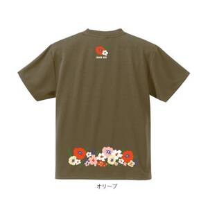 JTTA公認 卓球ユニフォーム【男女兼用(ドライ):Mサイズ】フラワー2 オリーブ【1671258】