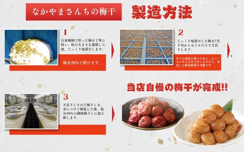 紀州南高梅　かつお【ハチミツ入】 塩分5%（2kg）なかやまさんちの梅干　うめ　ウメ【nky009-220k】