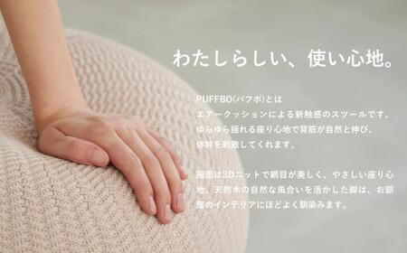 PUFFBO（パフボ）Lサイズ＜座面：ネイビー×脚：ダークブラウン＞　【11100-1064】