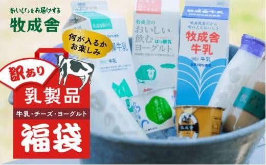 『牧成舎』”何が届くかお楽しみ！”　訳あり乳製品福袋セット | 乳製品 福袋 牛乳 チーズ ヨーグルト 訳アリ 種類おまかせ 詰合せ 牧成舎 DF005