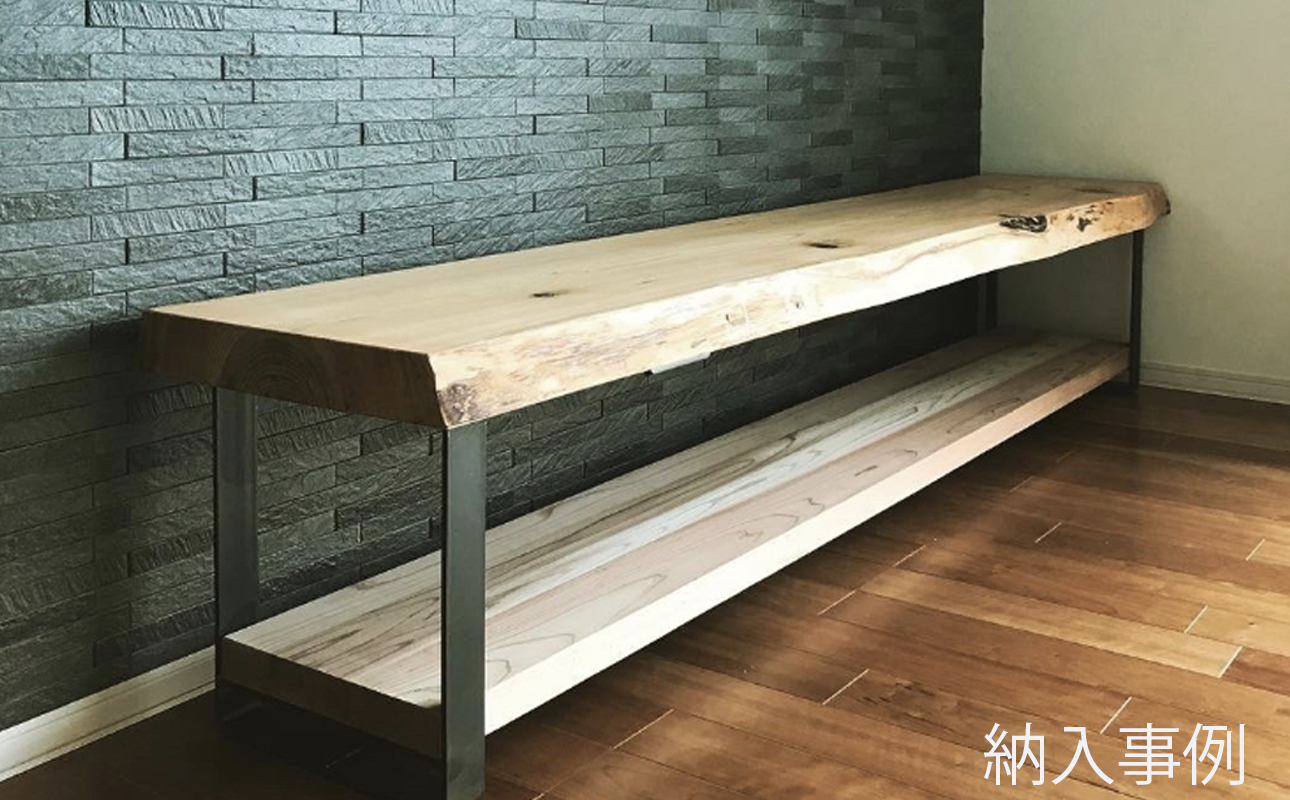 徳川御三家紀州藩の伝統を受け継ぐ三重県 尾鷲（オワセ）ヒノキ使用 BROOK 一枚板オーディオボード 長さ1,200×奥行350×高さ約400mm　【家具 インテリア オーディオボード テレビ台 リビ