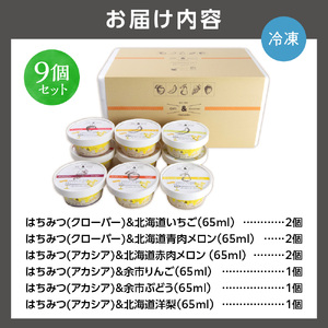 130068 北海道産フルーツの無添加アイス 9個セット 