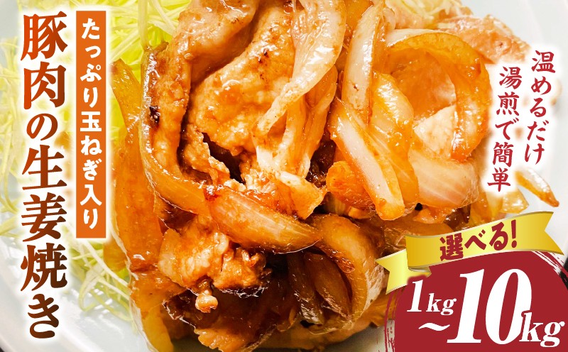 
            【選べる内容量】たっぷり玉ねぎ入り豚肉の生姜焼き (1kg～10kg) |肉 豚肉 冷凍 小分け 時短 時短調理 簡単 料理 たっぷり 生姜焼き たまねぎ しょうが ジューシー 弁当 おかず 香川県 三木町 おすすめ |_mk146-271-sku
          