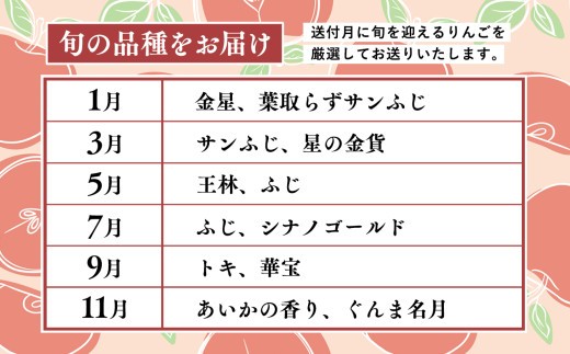  【5月発送開始】隔月配送　定期便６回　訳あり　家庭用　甚八りんご　３kg　【マルジンサンアップル　5月　7月　9月　11月　1月　3月　青森県産　平川市　りんご　3kg　訳あり　家庭用】