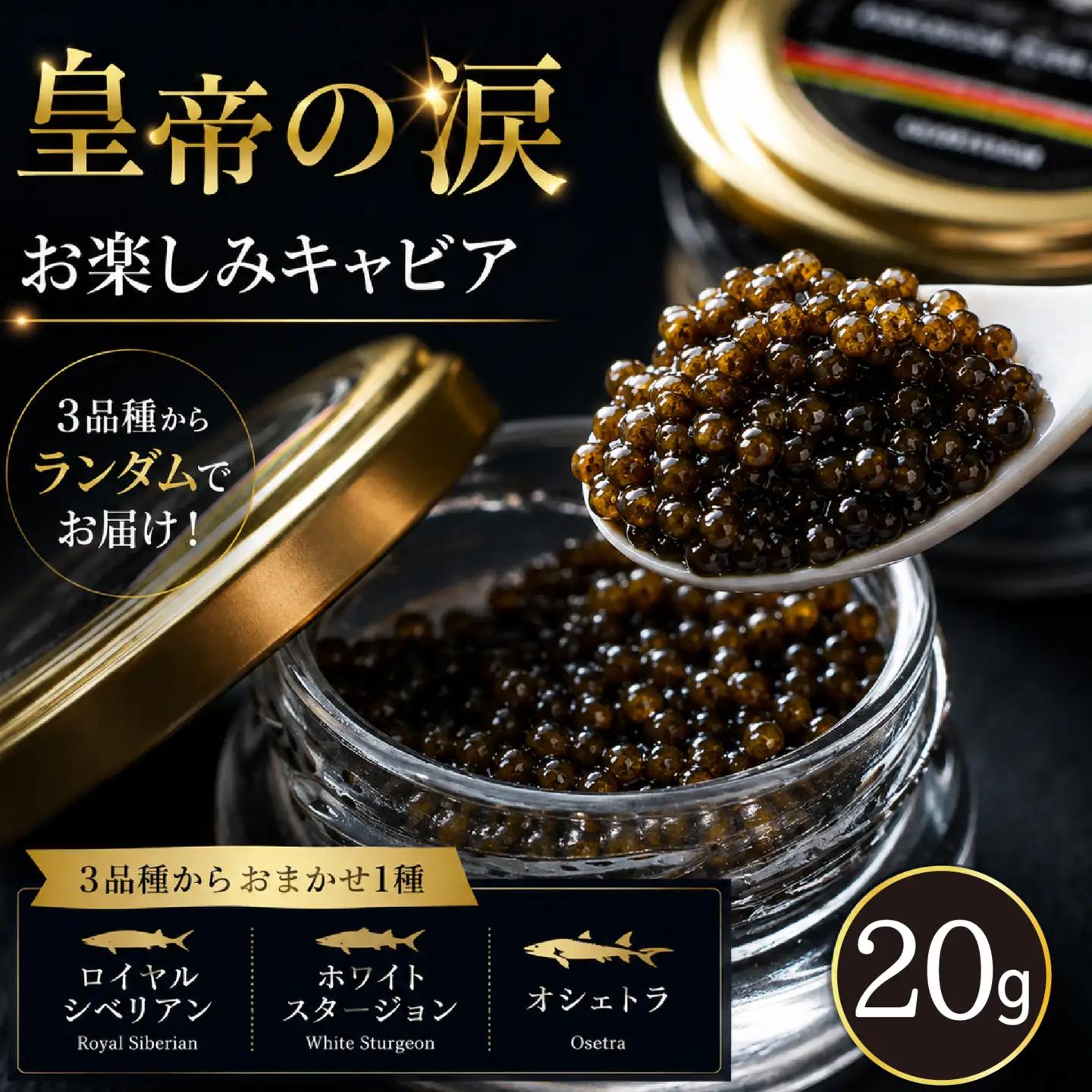 キャビア 【お試しキャビア】皇帝の涙 20g 3品種からランダムで1種