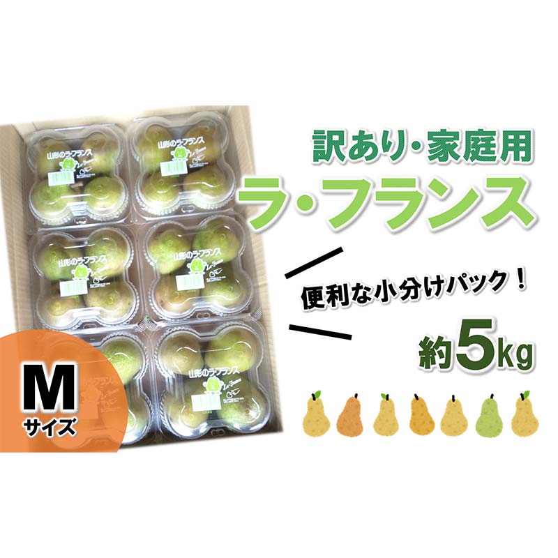 【ふるさと納税】【令和7年産先行予約】〈訳あり品 家庭用〉 ラ・フランス 約5kg (4玉×6パック Mサイズ) 《令和7年11月上旬～発送》 『田口農園』 ラフランス 西洋梨 洋なし 果物 フルーツ デザート 山形県 南陽市 [1294-R7]