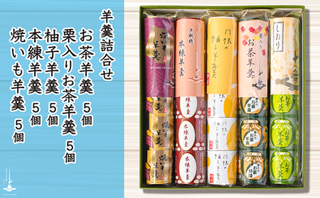 和菓子 羊羹 5個 袋入り 5種 箱入り スイーツ ようかん 和菓子