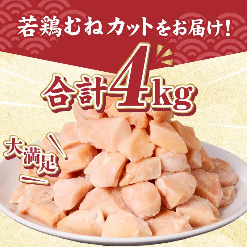 鶏肉 むね肉 鶏肉[宮崎県産 若鶏 4kg 800g×5袋]