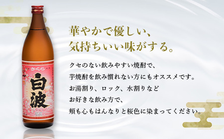 枕崎の定番焼酎【さくら白波】900ml×3本セット【薩摩焼酎】A6-98【1563731】