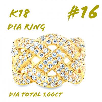 ふるさと納税 笛吹市 K18 DIA RING  1.0CT 1本 RAAT-20DI-Y #16