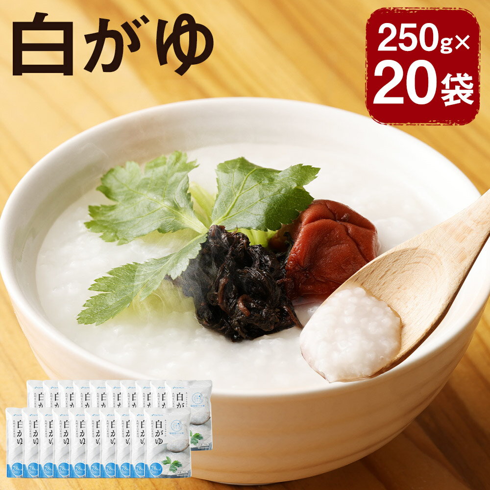 【ふるさと納税】国内産 白がゆ 250g×20袋 20人前 おかゆ お粥 温めるだけ 国内産白米使用 低カロリー レトルト 長期保存 送料無料