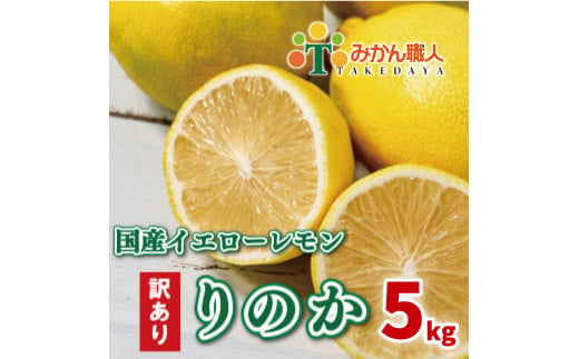 
期間限定 訳あり 傷 イエロー レモン りのか 5kg 7000円 減農薬 柑橘 檸檬 果物 くだもの 国産 フルーツ 有名 愛媛 みかん職人武田屋 ブランド 愛媛県産 ビタミン 美味しい 生産者 無添加 レモンサワー ジュース チューハイ
