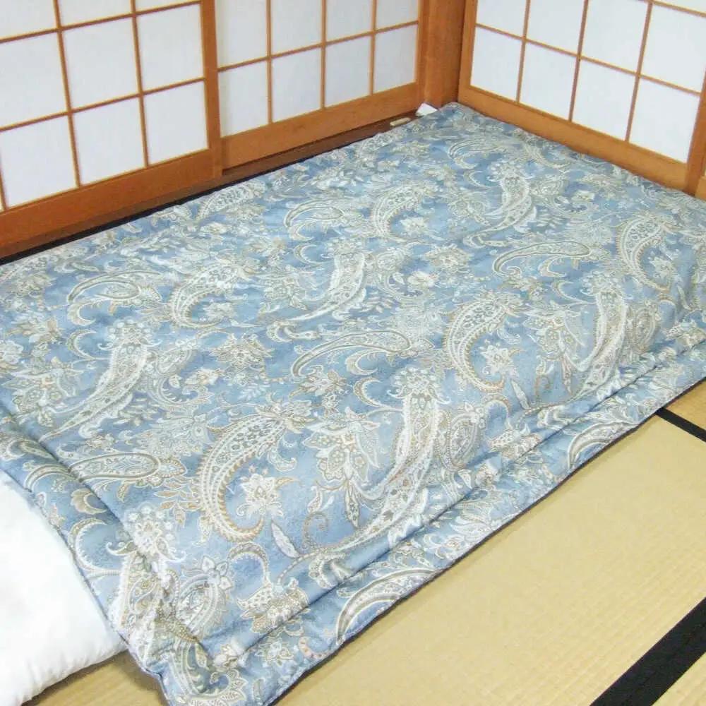 国産真綿100％使用 近江真綿 手引き布団 1.0kg シングル 【青色】[AQBN013] 布団 かけ布団