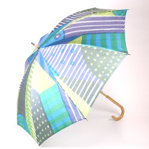 【新】高級晴雨兼用傘「マルサンカクシカク」(青) 