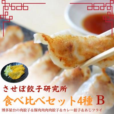 ふるさと納税 佐世保市 〈させぼ餃子研究所〉アジフライ付き!食べ比べセット4種【B】
