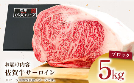 【全国有数のブランド牛】佐賀牛サーロインブロック 5kg【がばいフーズ】A5ランク 佐賀牛[HCS109]