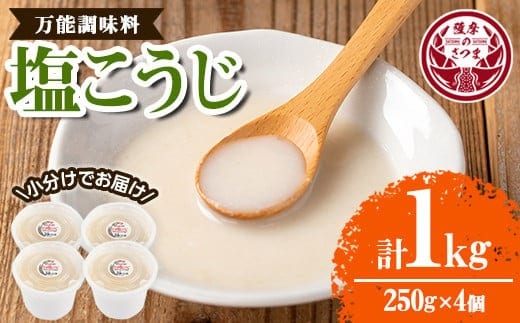 
										
										s549 塩こうじ(計1kg・250g×4個)塩麹 塩糀 しおこうじ 万能調味料 料理 下味 和食 発酵食品 小分け 【さつま糀商店】
									