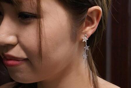 ３連星の２Wayピアス ｜ ピアス 星 シルバー 綺麗め 多用途 着け外し 銀 925 三連星 プレゼント ラッピング オリジナル  星空　宇宙　星座 クリスマス 贈答 アクセサリー 装飾