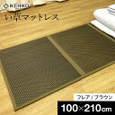 【ふるさと納税】 国産い草使用 い草 マットレス フレア シングル 100×210cm ブラウン フローリングに直接敷ける 湿気 底冷え クッション性 いぐさ 国産い草 おすすめ 福岡県 大木町 株式会社イケヒコ・コーポレーション AA068