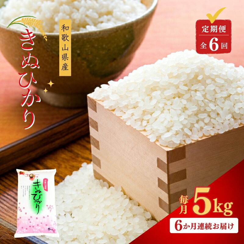 【ふるさと納税】 キヌヒカリ 定期便 全6回 5kg×6回 / 和歌山県 米 きぬひかり 2026年産 令和8年度 （お届け日指定不可）
