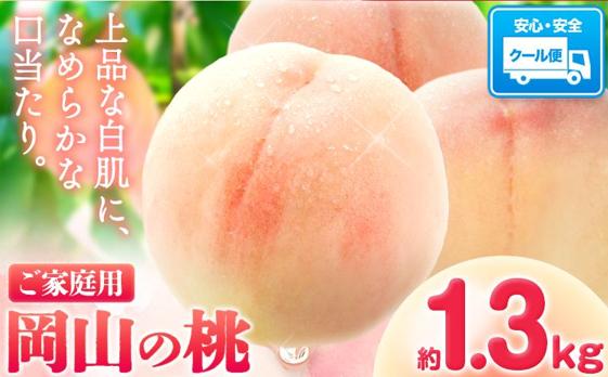 【2027年発送】桃 岡山の桃 約1.3kg 《2027年6月下旬～9月上旬頃出荷》 ご家庭用 訳あり 白桃 岡山 旬 モモ もも 先行予約 送料無料 果物 岡山県 笠岡市 清水白桃 白鳳 白麗 クー
