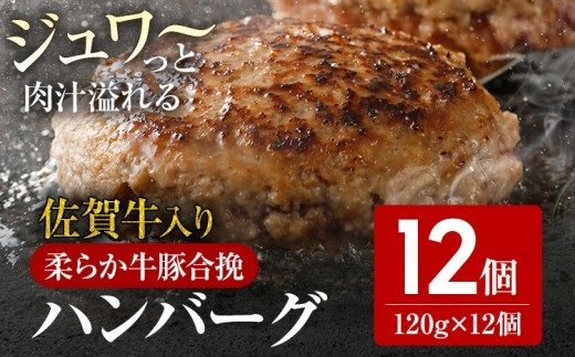 九州産黒毛和牛（佐賀牛）入り 柔らか牛豚合挽ハンバーグ（12個）