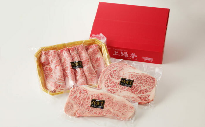 佐賀牛サーロインステーキ計400g（200g×2パック）と佐賀牛サーロインスライス300g 食べ比べセット / ステーキ すきやき しゃぶしゃぶ / 佐賀県 / 上場食肉 [41AOCS058]