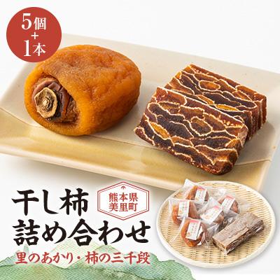 ふるさと納税 美里町 美里町産の干し柿　里のあかりと柿の三千段詰め合わせセット