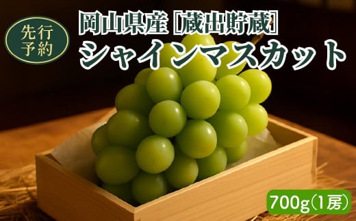 【2025年先行予約】［貯蔵蔵出］岡山県産シャインマスカット 700g（１房入）