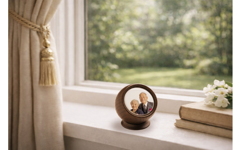 手元供養にも使える写真陶板付き宝物入れ「たまてまり」 141305_NH01