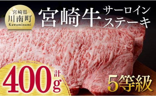 【５等級限定】宮崎牛 サーロインステーキ 400g 肉 牛 牛肉 国産 黒毛和牛[D0622]