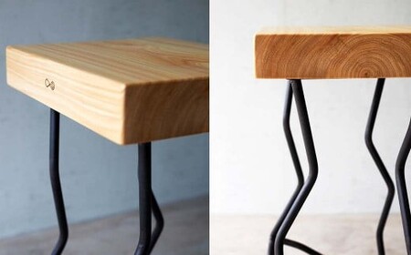 ヒノキのスツール（Novo）60? （Feuerwork）E-mp-A20A