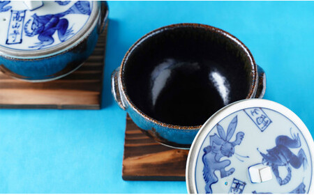 有田焼 グラタンペアセット（鳥獣戯画）【神田陶器店】グラタン 茶碗蒸し ポトフ オーブン対応 ペア 鳥獣戯画 ウサギ うさぎ ペア セット bp013