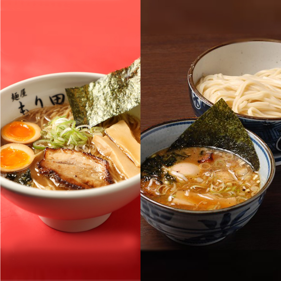 ミシュランガイド岐阜2019『ミシュランプレート』に掲載された 麺屋もり田 醤油ラーメン、つけ麺  食べ比べセット