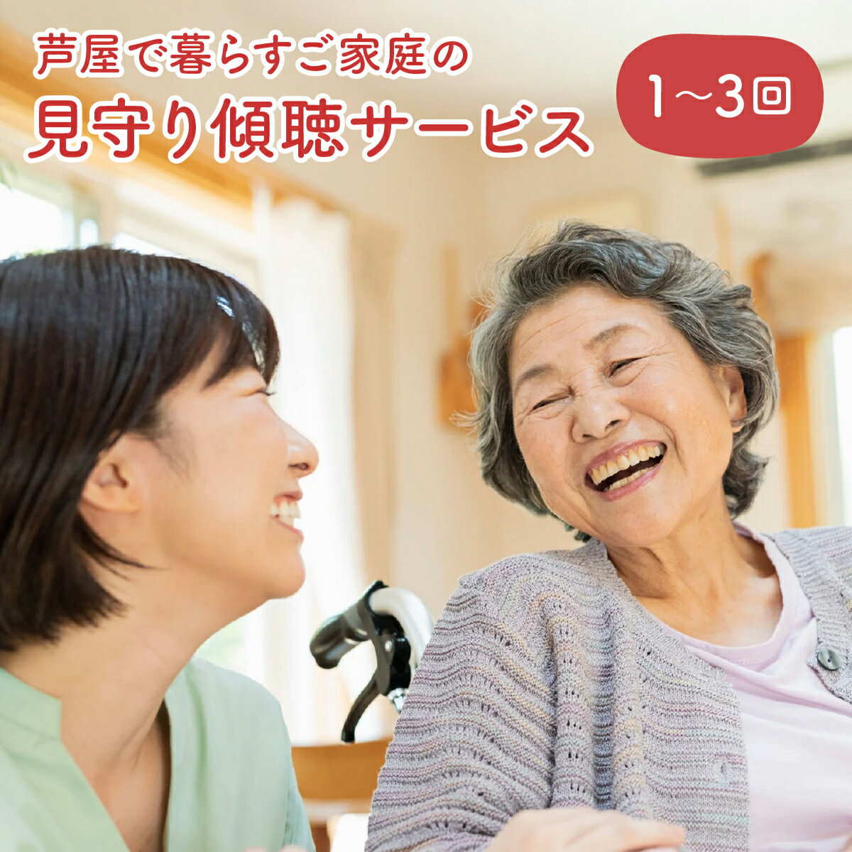 【ふるさと納税】芦屋で暮らすご家庭の見守り傾聴サービス 1回1時間【選べる回数】 体験チケット 地域のお礼の品 カタログ ひとり暮らし ご高齢 訪問 話し相手 病院 介護施設　芦屋 高齢者 見守り　家族支援