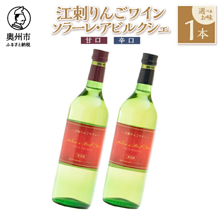 【ふるさと納税】 江刺りんごワイン 選べるお味 甘口 辛口 720ml 1本 ソラーレ・アビルクシェ サンふじ りんご アップル ワイン アルコール ギフト プレゼント 贈答 [A0071]