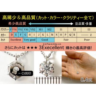 ふるさと納税 南アルプス市 【GIA】鑑定ダイヤ使用Pt900 0.4ctダイヤモンドペンダント Dカラー/VVS1/3Exce |  | 01