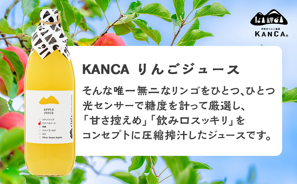 リンゴジュース KANCA 季節のりんごジュース お楽しみ 1L 2本 セット りんごジュース アップルジュース ジュース 果実飲料 飲み物 ドリンク 飲料 信州 長野 長野県