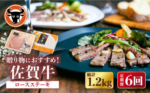 【6回定期便】佐賀牛 ロース ステーキ 200g （100g×2枚切り）【一ノ瀬畜産】 [NAC141] 牛肉 佐賀県産 黒毛和牛 ロースステーキ 定期便