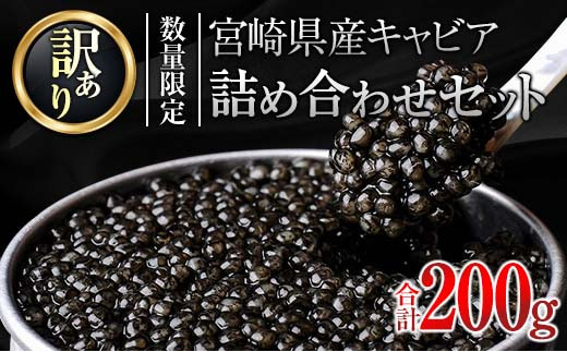 
訳あり≪数量限定≫5つ星ホテル採用★宮崎県産キャビア詰め合わせセット(合計200g)　魚　魚介　国産 W2-23
