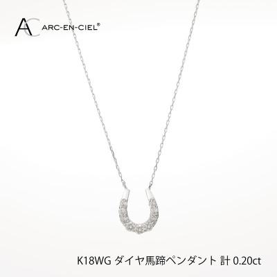 ふるさと納税 泉佐野市 ARC-EN-CIEL　K18WGダイヤ0.20ct 馬蹄 ペンダント【鑑別書付き】