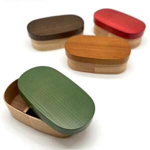 【チェリーピンク】九州杉 国産 カラー 曲げわっぱ 被せ蓋 弁当箱 まげわっぱ