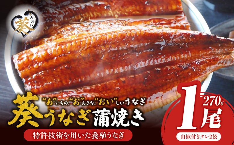 
“あ”いちの“お”おきな“おい”しいうなぎ　葵うなぎ蒲焼き（1尾270g以上）・タレ2個・U041
